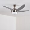 Morino Deckenventilator Nickel-Matt, Silber, 2-flammig, Fernbedienung