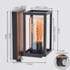 Portalis Aussenwandleuchte Braun, Holzoptik, Schwarz, 1-flammig, Bewegungsmelder