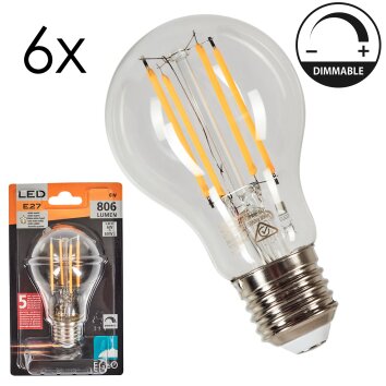 LED E27 6er Set 6 Watt 2700 Kelvin 806 Lumen