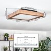 Salmi Deckenpanel LED Holzoptik, Schwarz, 1-flammig