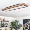 Salmi Deckenpanel LED Holzoptik, Schwarz, 1-flammig