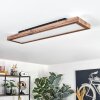 Salmi Deckenpanel LED Holzoptik, Schwarz, 1-flammig, Fernbedienung