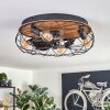 Tourais Deckenventilator mit Beleuchtung LED Holzoptik, Schwarz, 4-flammig, Fernbedienung