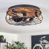 Tourais Deckenventilator mit Beleuchtung LED Holzoptik, Schwarz, 4-flammig, Fernbedienung