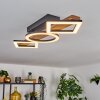 Tavon Deckenleuchte LED Holz dunkel, Schwarz, 1-flammig