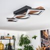 Tavon Deckenleuchte LED Holz dunkel, Schwarz, 1-flammig