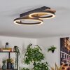 Cascada Deckenleuchte LED Braun, Holzoptik, Schwarz, 1-flammig