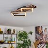 Ellekilde Deckenleuchte LED Braun, Holzoptik, Schwarz, 1-flammig