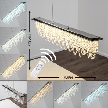 Slidre Pendelleuchte LED Chrom, 1-flammig, Fernbedienung